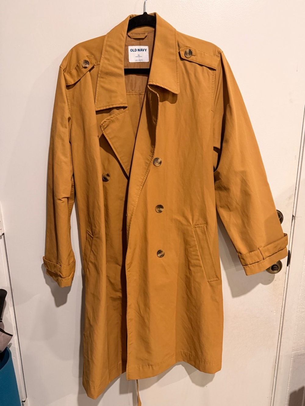 Old Navy Camel Trench Coat Jacket Size XL Lightweight Belted